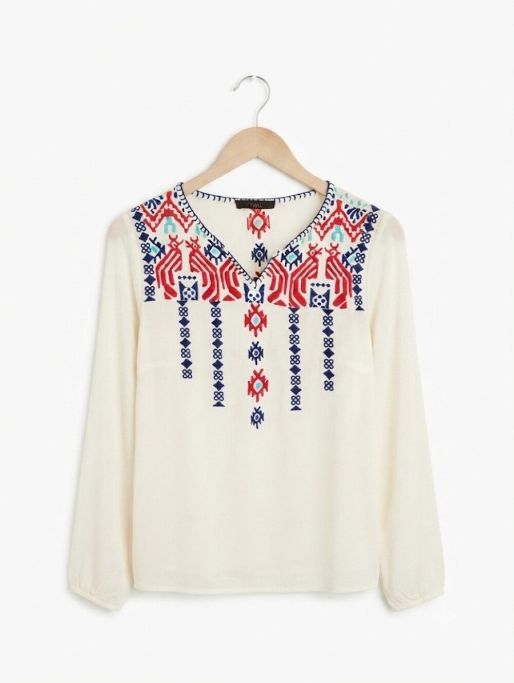 THML Embroidered V-Neck Blouse Size XS